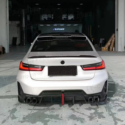 ديفيوزر خلفي مع إضاءة LED لبي إم دبليو الفئة الثالثة G20/G28 LCI M Sport (2023+) – سايد سبلتر أسود