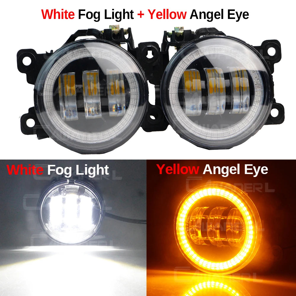 طقم كشافات ضباب LED مع DRL وAngel Eye لنيسان باترول سفاري Y61 (2005-2009) – يمين ويسار