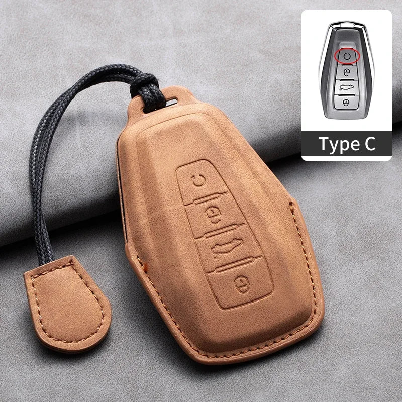 غطاء مفتاح جلدي لـ Geely Coolray