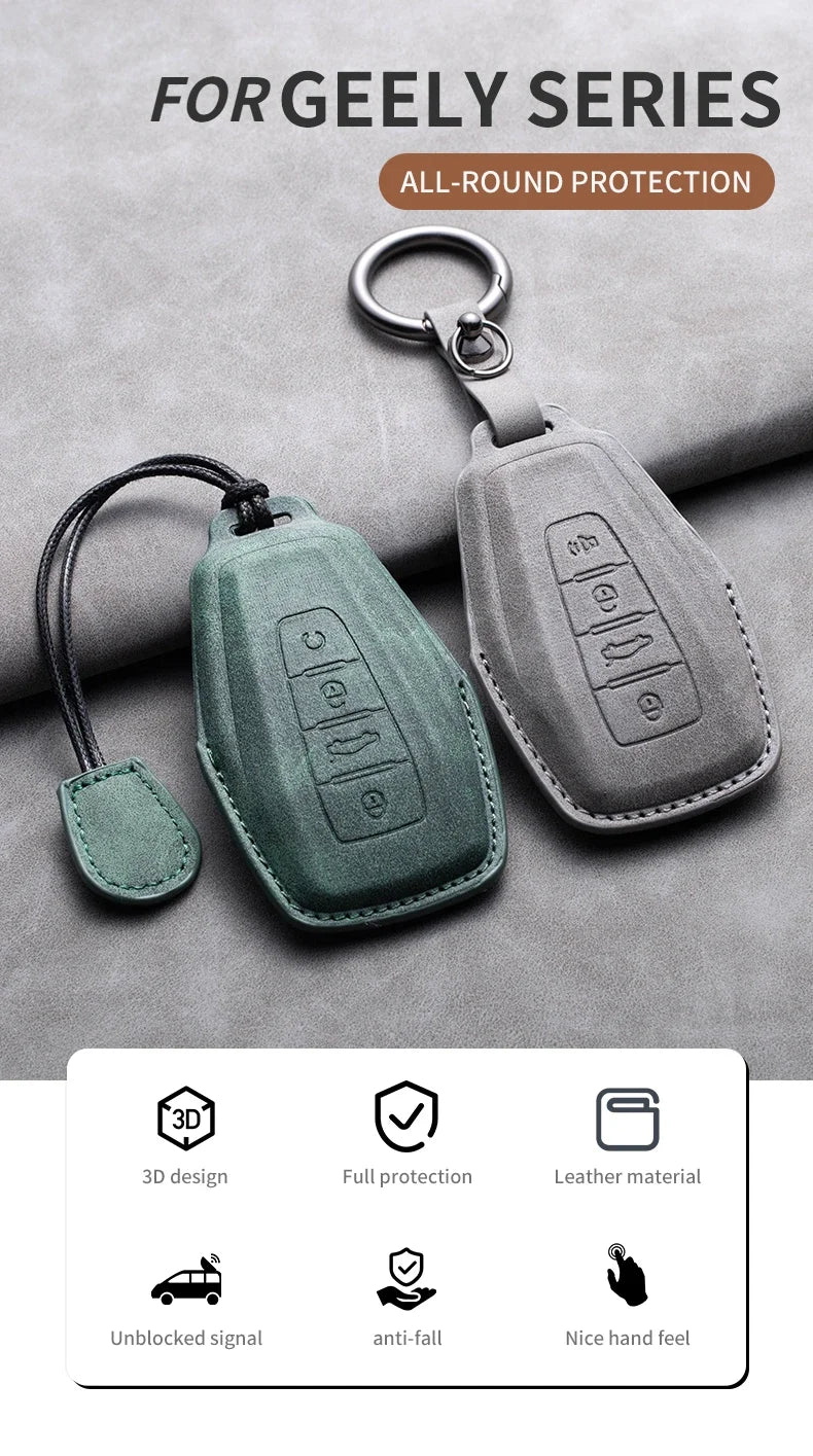 غطاء مفتاح جلدي لـ Geely Coolray