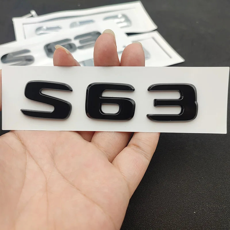 شعار S63 كروم ثلاثي الأبعاد