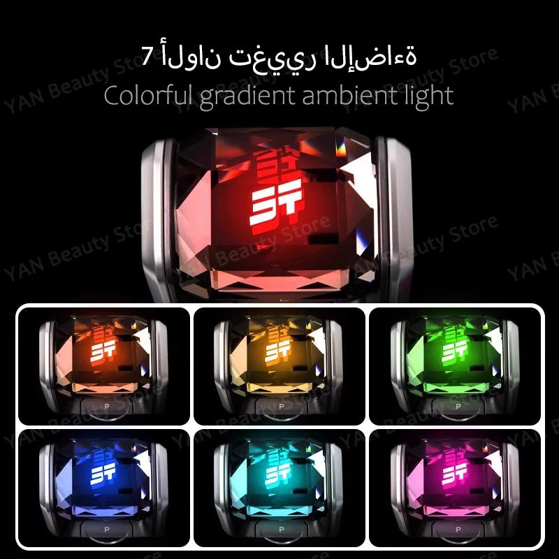 مقبض قير كريستال بإضاءة LED ‏7 ألوان لجيب جيتور T2 / Jetour Traveller (2023-2024)