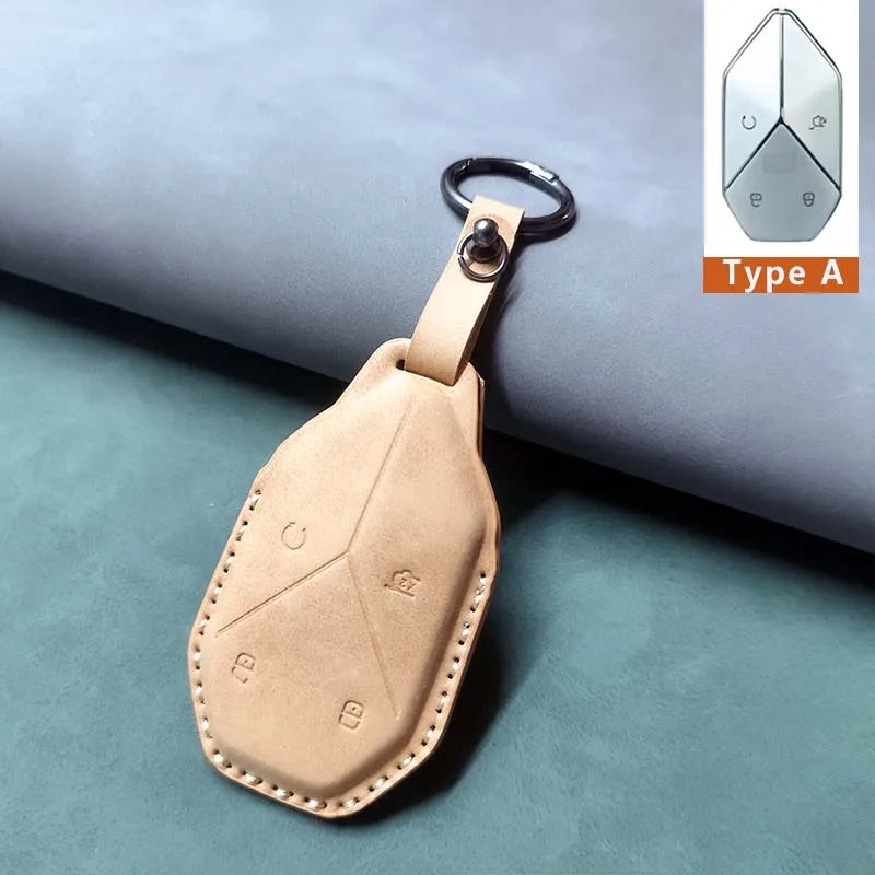غطاء مفتاح جلدي فاخر لـ BYD