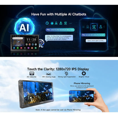 شاشة أندرويد 7 إنش للسيارة مع Apple CarPlay وAndroid Auto