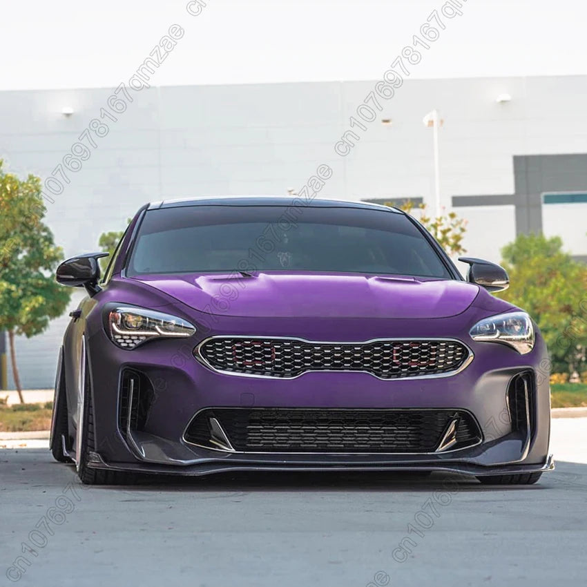 سبويلر أمامي لكيا ستينجر GT (2018-2023) – فرونت ليب، ديفيوزر أمامي وسبلتر ABS أسود لامع
