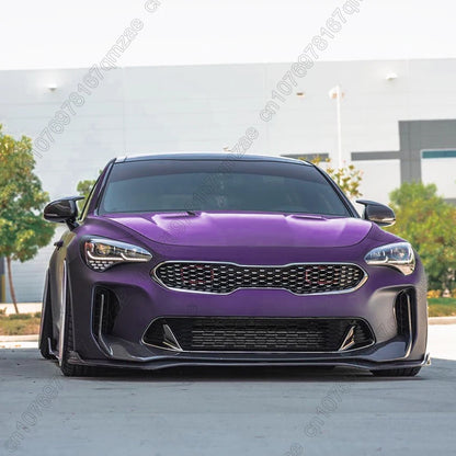 سبويلر أمامي لكيا ستينجر GT (2018-2023) – فرونت ليب، ديفيوزر أمامي وسبلتر ABS أسود لامع