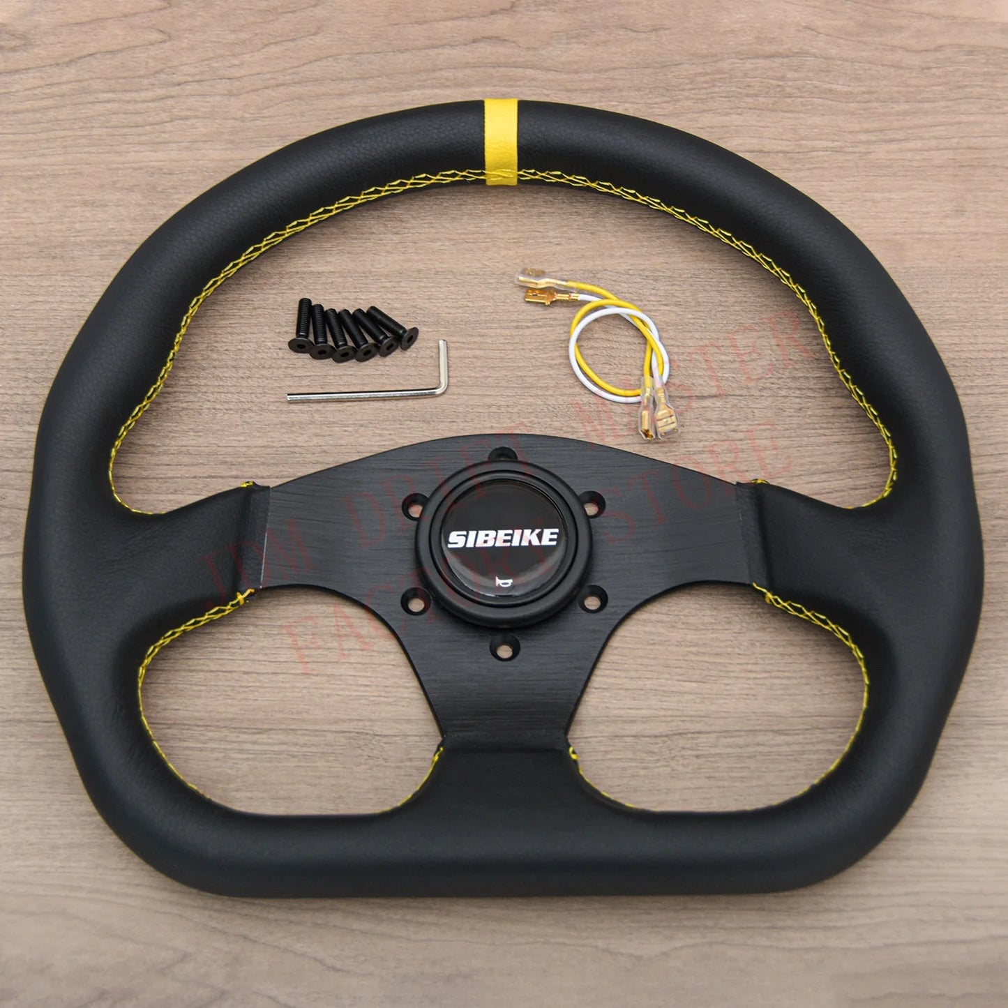 مقود رياضي SIBEIKE بتصميم D شمواه – 13 إنش (320 مم) JDM