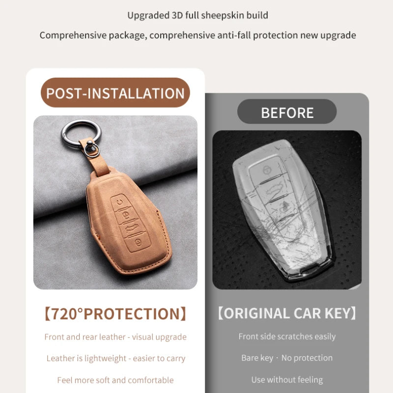 غطاء مفتاح جلدي لـ Geely Coolray