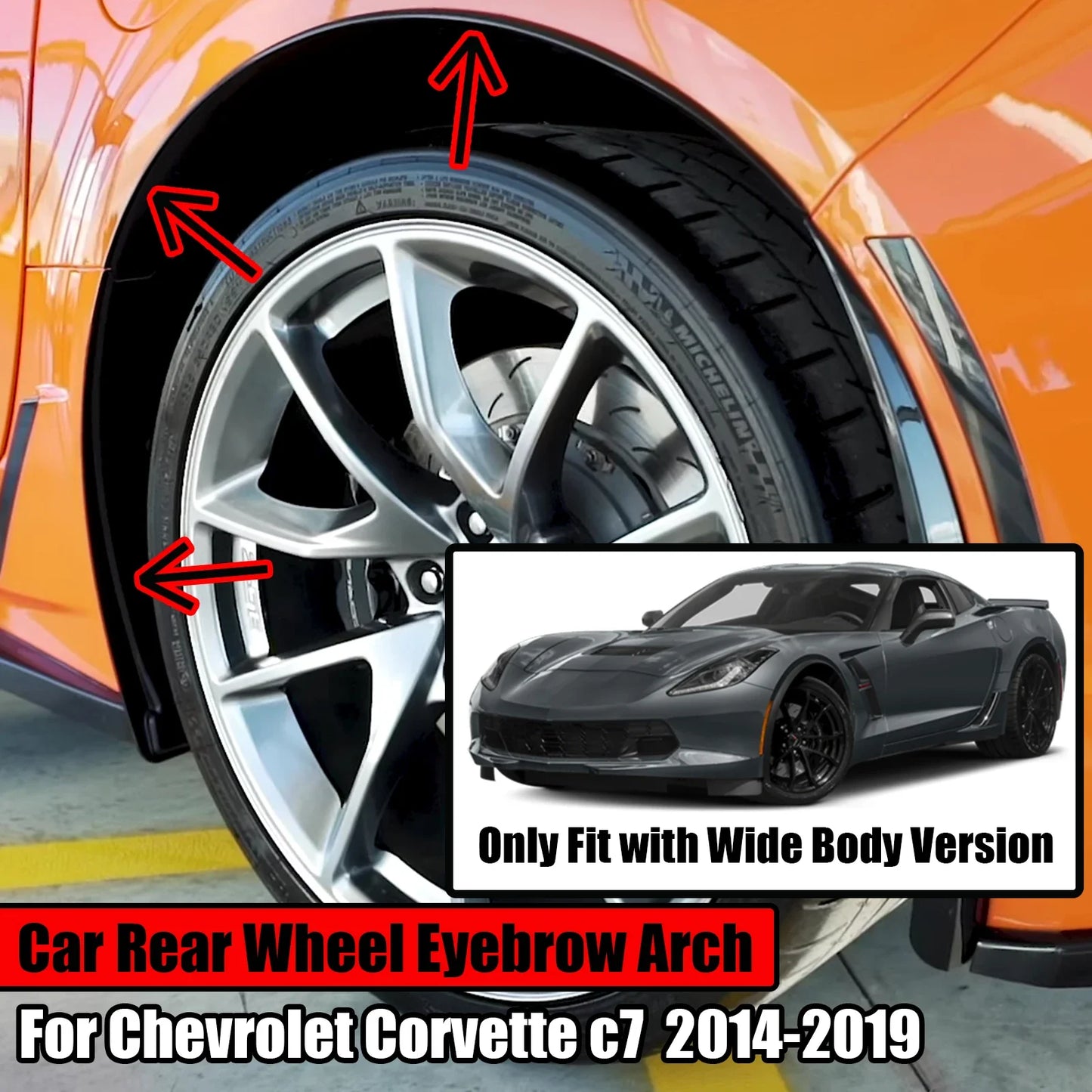 توسعة رفارف خلفية بنقشة الكاربون لشفروليه كورفيت C7 Widebody (2014-2019) – طقم قطعتين