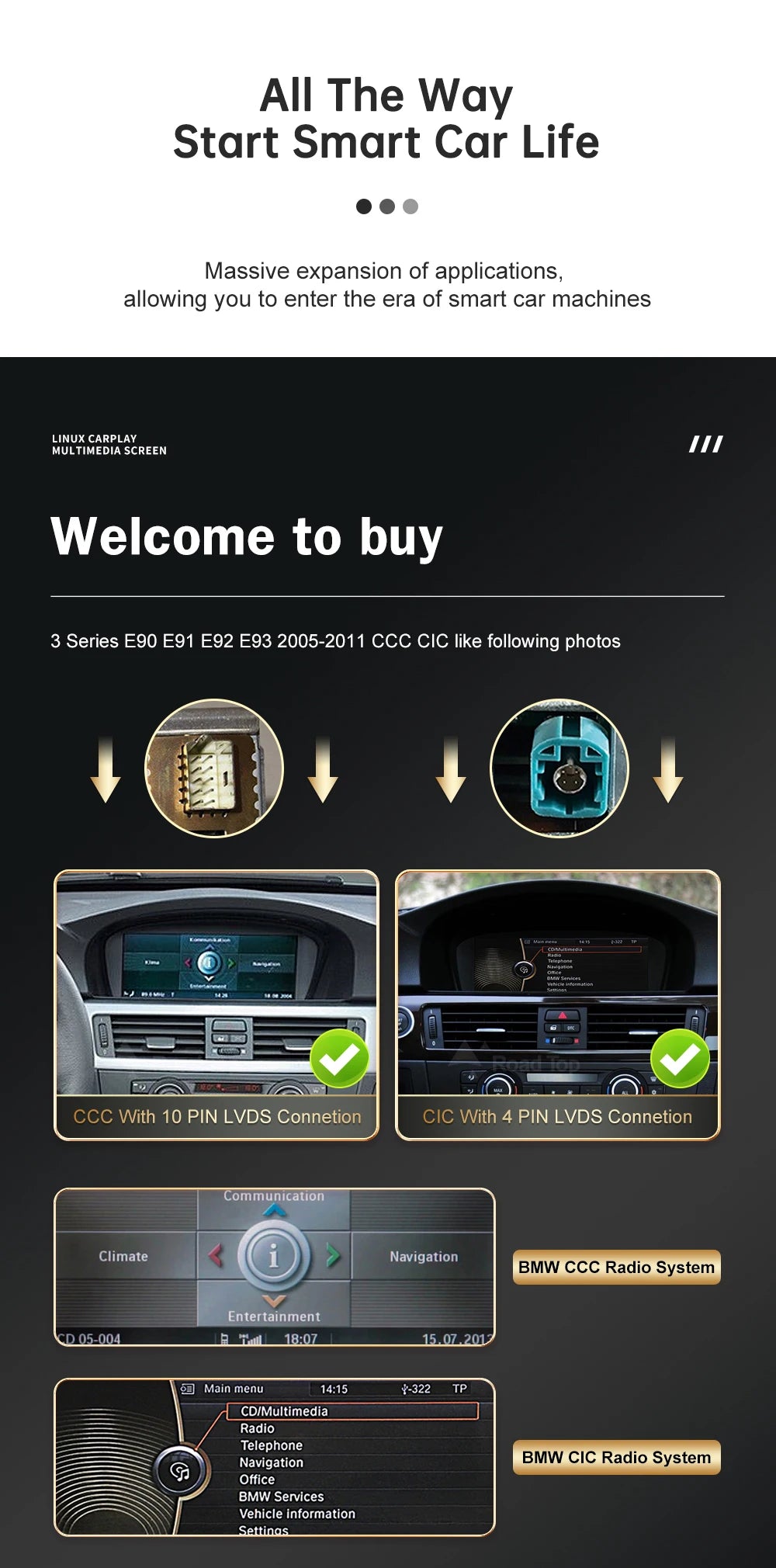 شاشة CarPlay لاسلكية 8.8 إنش لسيارات BMW