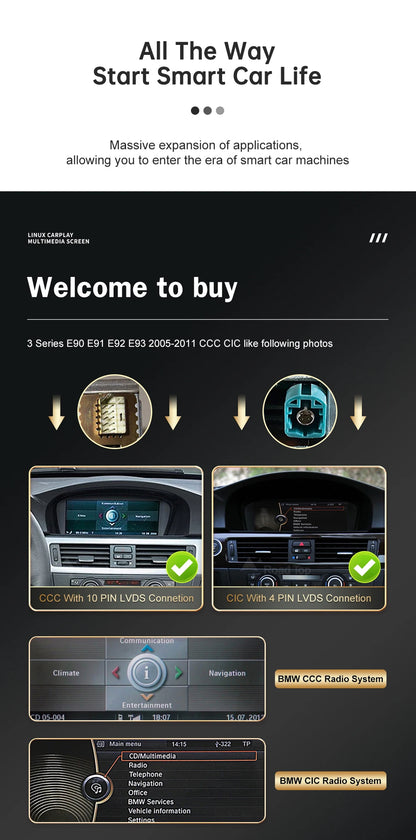 شاشة CarPlay لاسلكية 8.8 إنش لسيارات BMW