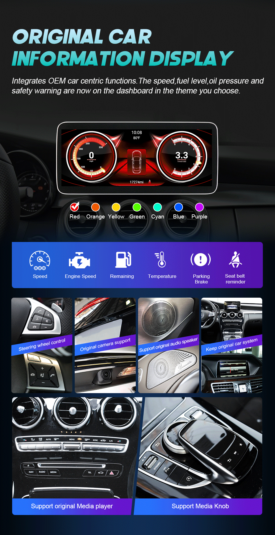 شاشة أندرويد لمرسيدس C-Class (W205)
