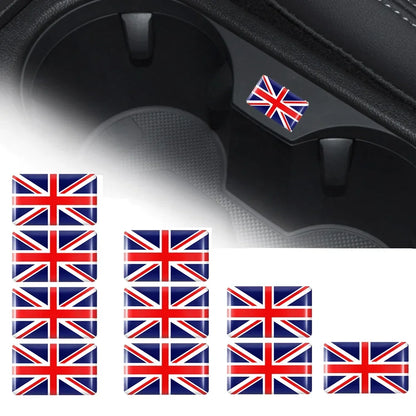 10pcs Epoxy UK United Kingdom Flag Sticker Car Interior Decoration Decal for Jaguar XE XF XJ Land Rover Range Rover Evoque Badge