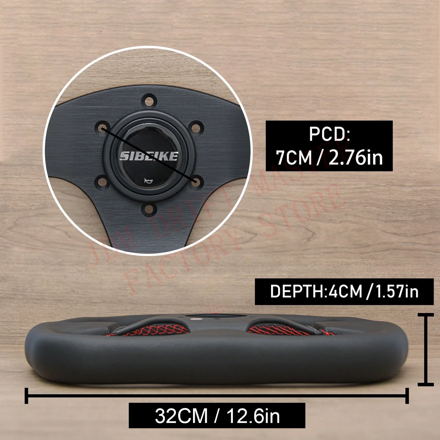 مقود رياضي SIBEIKE بتصميم D شمواه – 13 إنش (320 مم) JDM