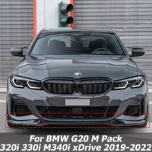 سبويلر أمامي MP Style لبي إم دبليو G20/G21 M Pack (2019-2022) – فرونت ليب، ديفيوزر أمامي وسبلتر 3 قطع أسود لامع