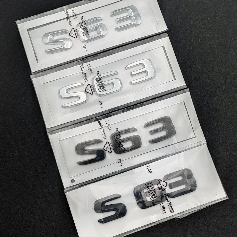 شعار S63 كروم ثلاثي الأبعاد