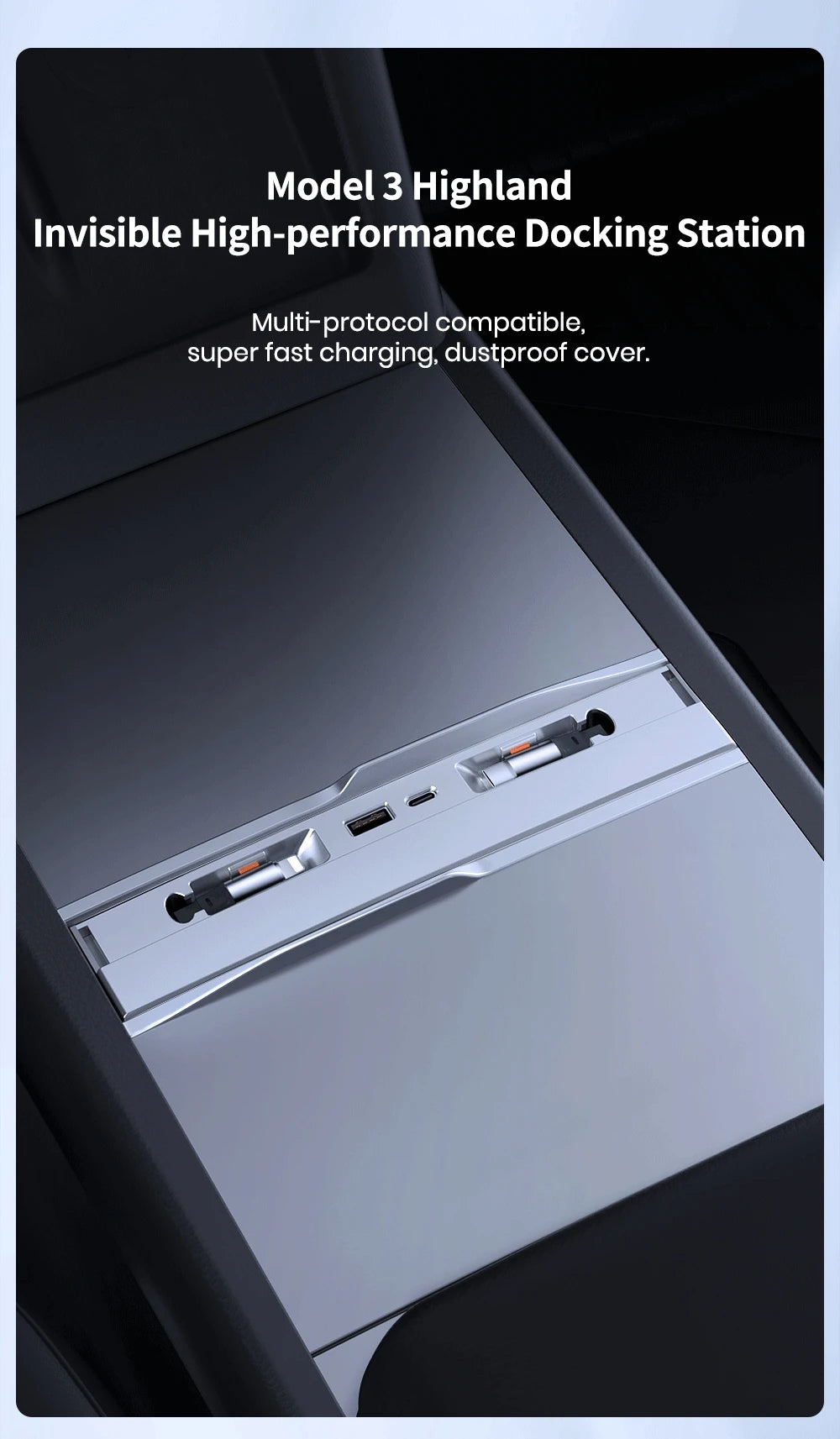 شاحن USB-C بقدرة 54 واط لتسلا موديل Y Juniper / موديل 3 Highland