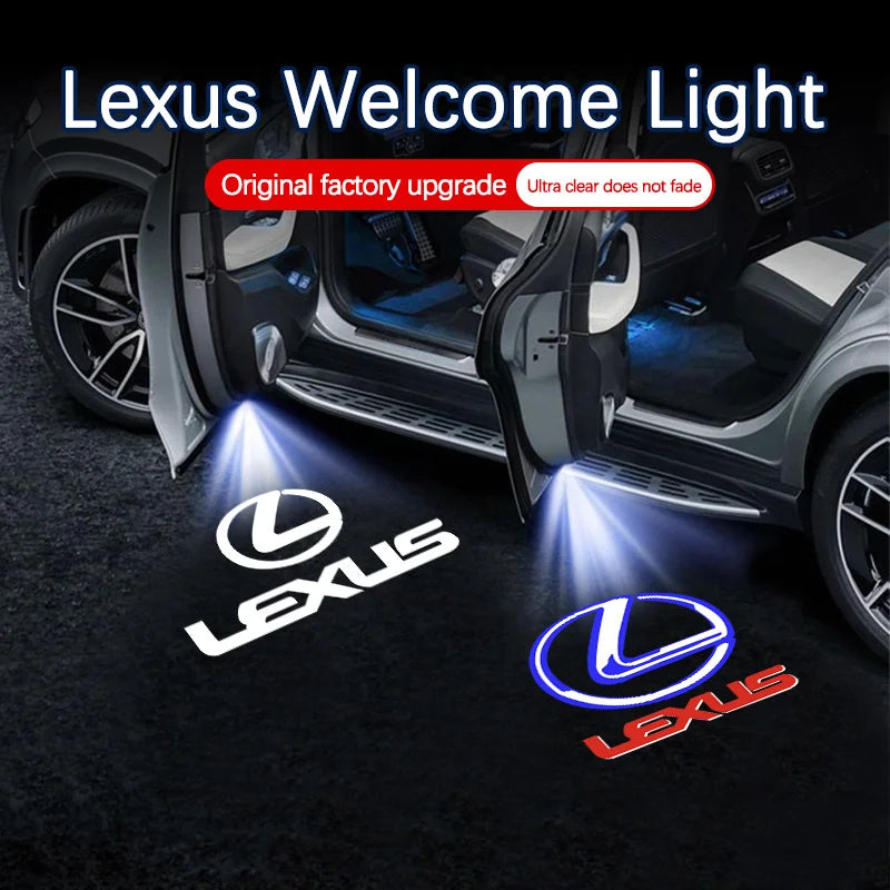 إضاءة ترحيبية LED لأبواب لكزس IS وUX – بروجكتور شعار أرضي عند فتح الأبواب