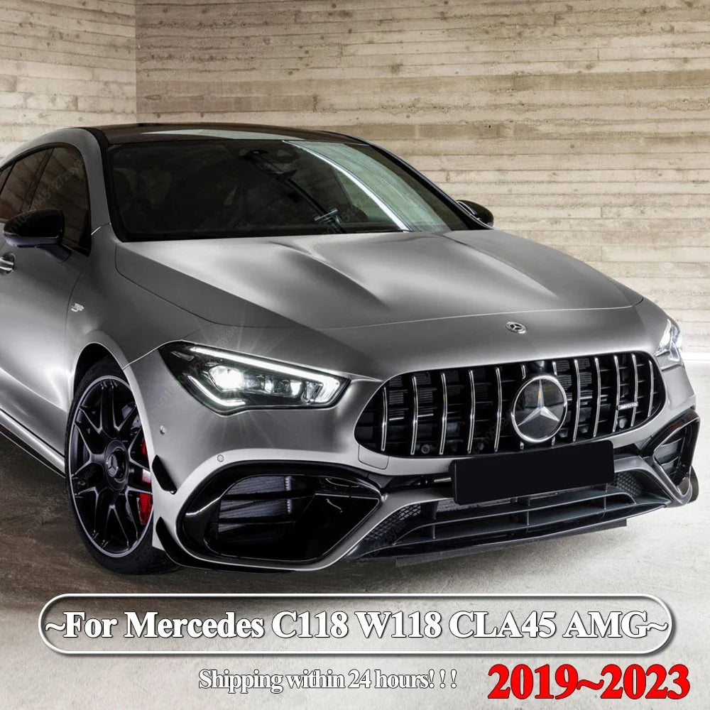 سبلتر جانبي أمامي لمرسيدس CLA45 AMG C118/W118 (2019-2023) – كانارد، شبك ضباب وجناح هوائي ABS