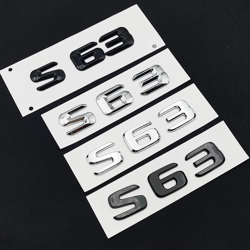 شعار S63 كروم ثلاثي الأبعاد