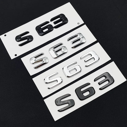 شعار S63 كروم ثلاثي الأبعاد