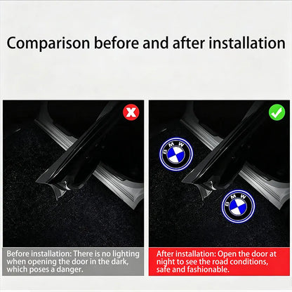 2Pcs Car Door logo Projector Lamps Welcome Light Accessories For Logo BMW M E90 E60 F18 E46 F30 F20 M2 M5 M3 E87 M4 X3 X5 X1