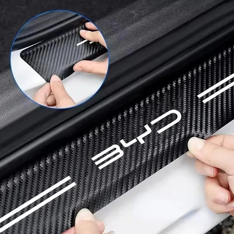 حماية عتبات الأبواب بنقشة الكاربون لـ BYD