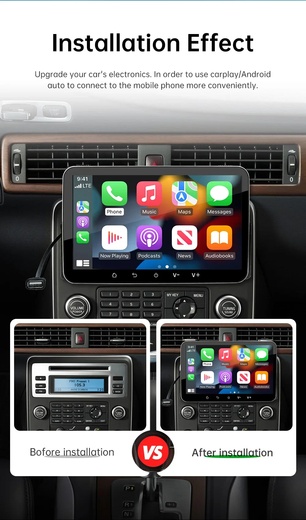 شاشة CarPlay سلكية 7 إنش للسيارة