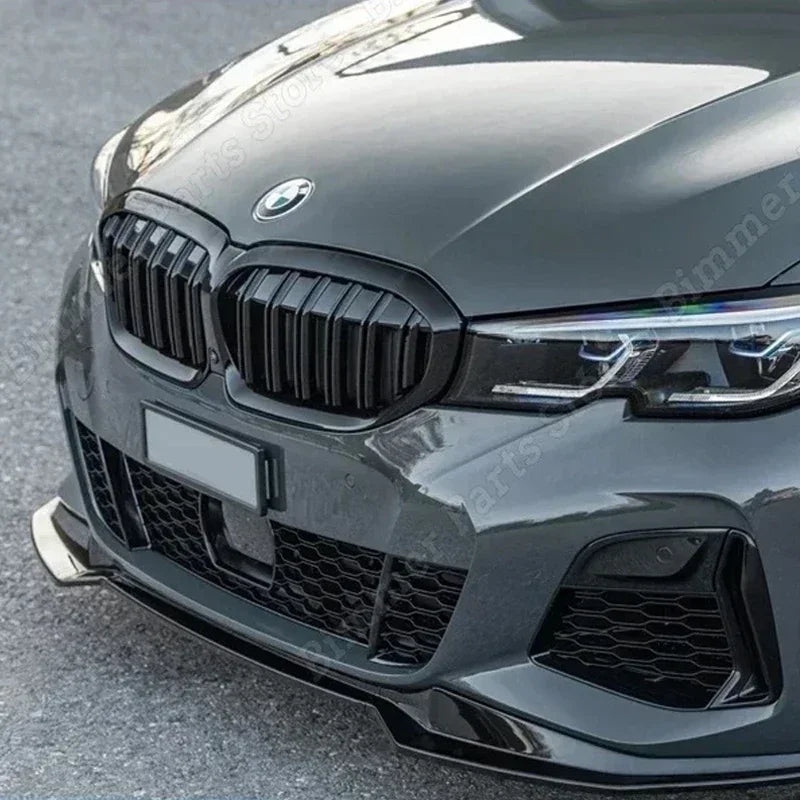 سبويلر أمامي MP Style لبي إم دبليو G20/G21 M Pack (2019-2022) – فرونت ليب، ديفيوزر أمامي وسبلتر 3 قطع أسود لامع