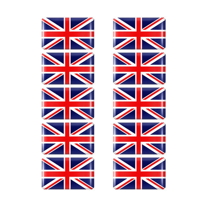 10pcs Epoxy UK United Kingdom Flag Sticker Car Interior Decoration Decal for Jaguar XE XF XJ Land Rover Range Rover Evoque Badge