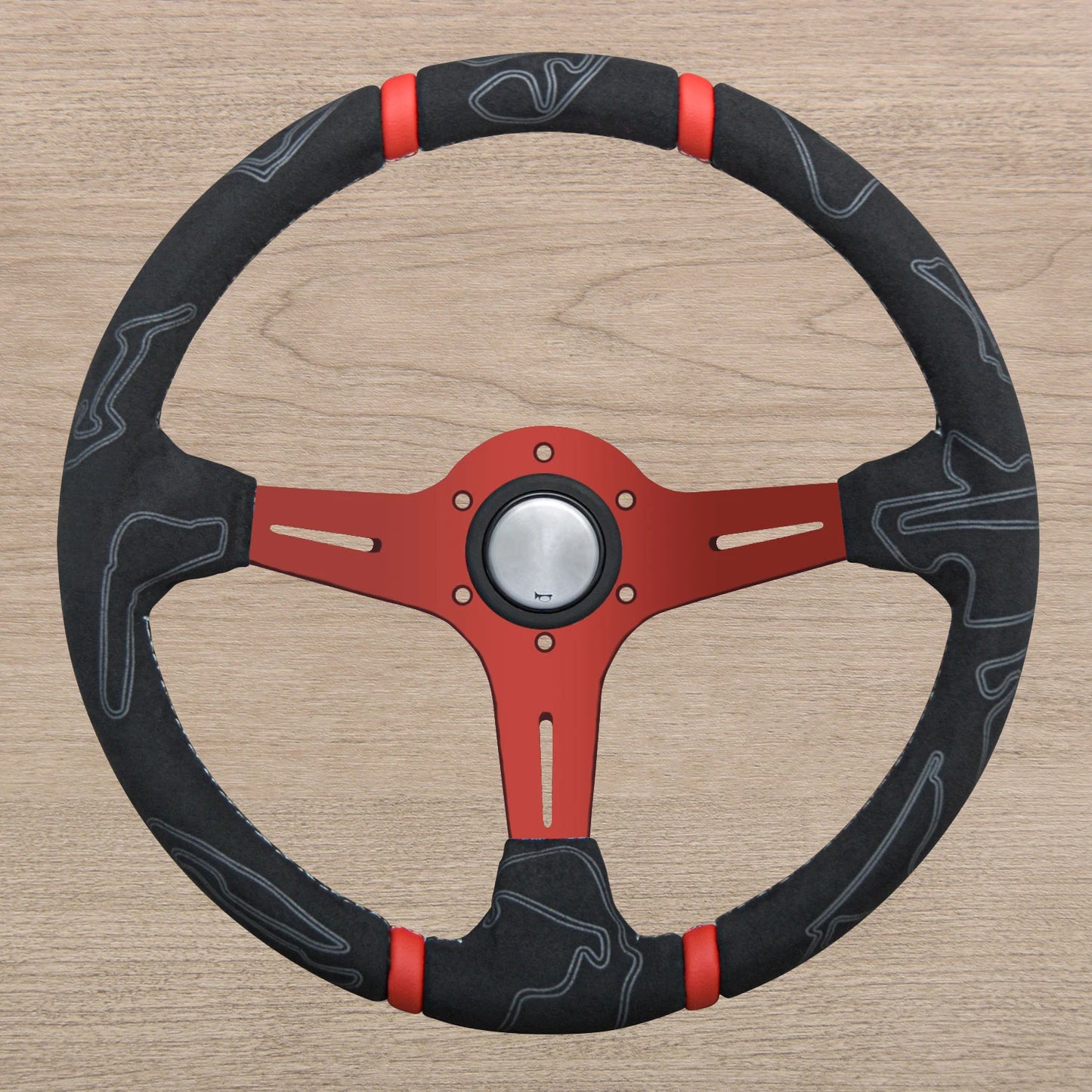 مقود رياضي عالمي JDM شمواه بتصميم Graffiti – 14 إنش (350 مم) Deep Dish