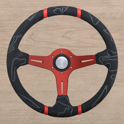 مقود رياضي عالمي JDM شمواه بتصميم Graffiti – 14 إنش (350 مم) Deep Dish