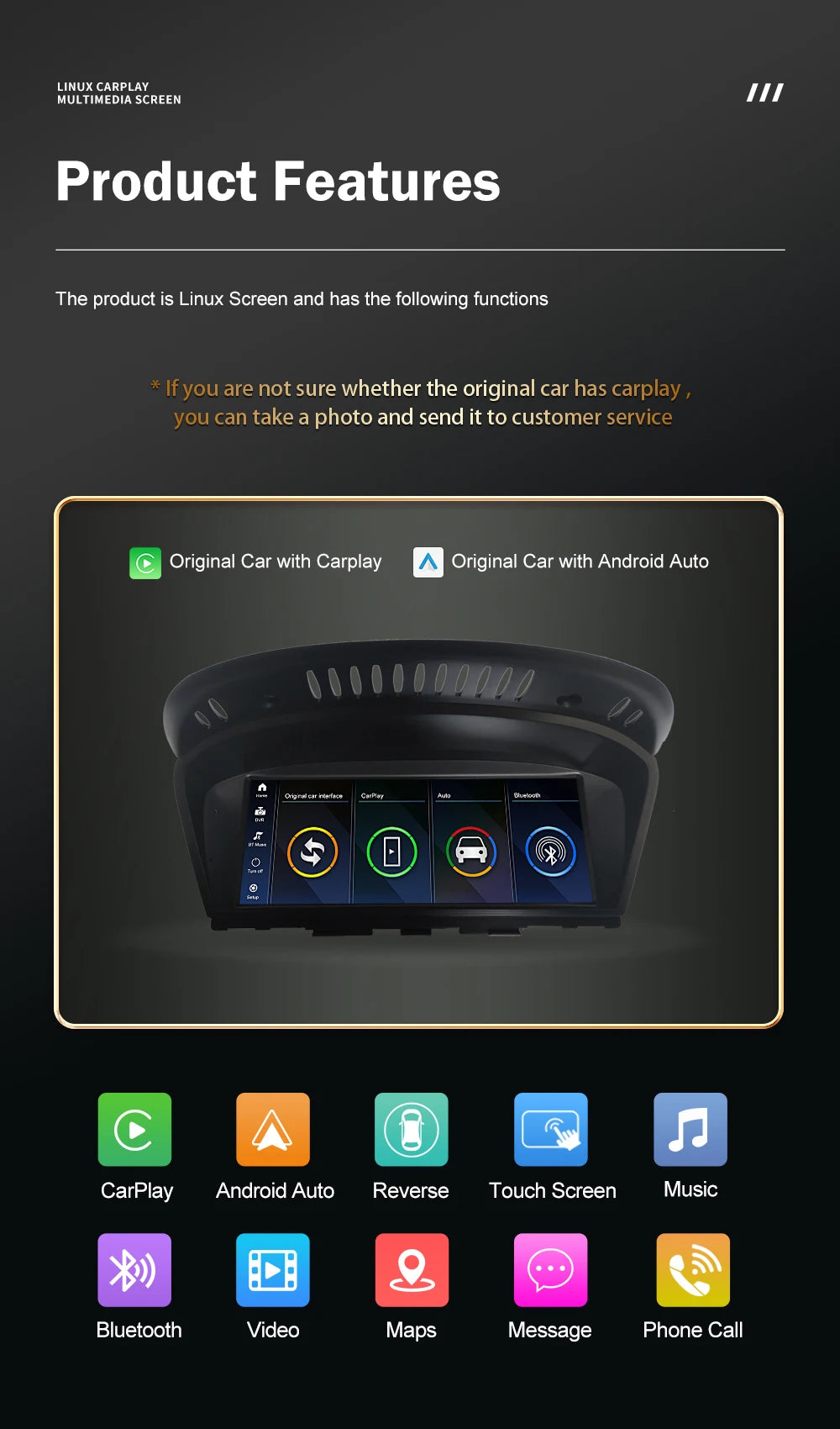 شاشة CarPlay لاسلكية 8.8 إنش لسيارات BMW