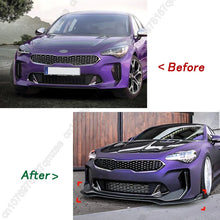 سبويلر أمامي لكيا ستينجر GT (2018-2023) – فرونت ليب، ديفيوزر أمامي وسبلتر ABS أسود لامع