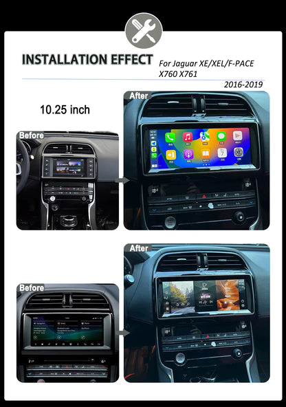 شاشة أندرويد 14 مقاس 10.25 إنش لجاكوار XE / XF / F-PACE