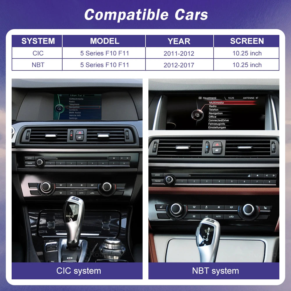 شاشة أندرويد لسيارات BMW الفئة الخامسة (F10/F11)