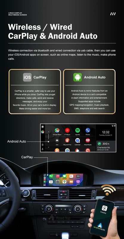 شاشة CarPlay لاسلكية 8.8 إنش لسيارات BMW