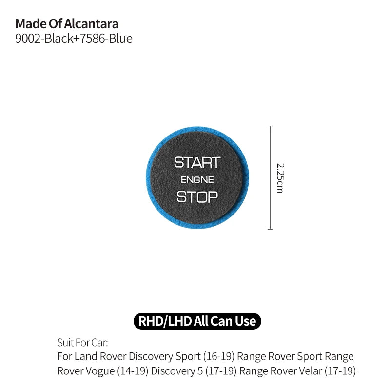 Made of Alcantara For Land Rover Discovery Sport (2016-2019) Engine Start Button Trim Sticker Car Interior Tuning Accessories