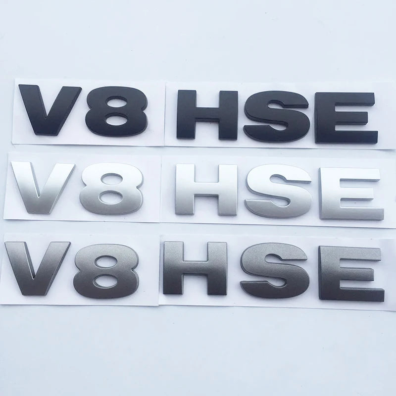 ABS 3D Letters Emblem V8 HSE Badge For Land Rover Discovery 3 4 Freelander 2 Car Styling Tail Trunk Sticker