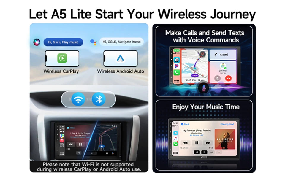 شاشة أندرويد 7 إنش للسيارة مع Apple CarPlay وAndroid Auto