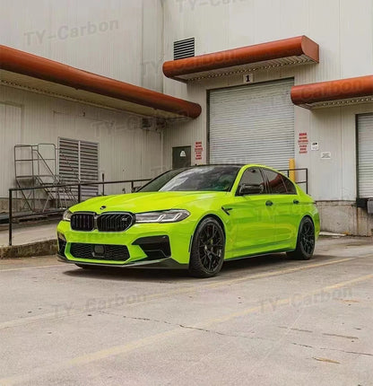 سبويلر أمامي من ألياف الكربون لبي إم دبليو M5 F90 LCI وG30/G38 (2021+) – فرونت ليب 3 قطع